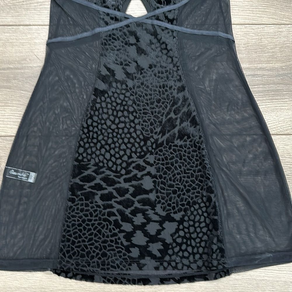 Cassandra Intimates Black Velvet And‎ Sheer Slip Size Small - Picture 5 of 11